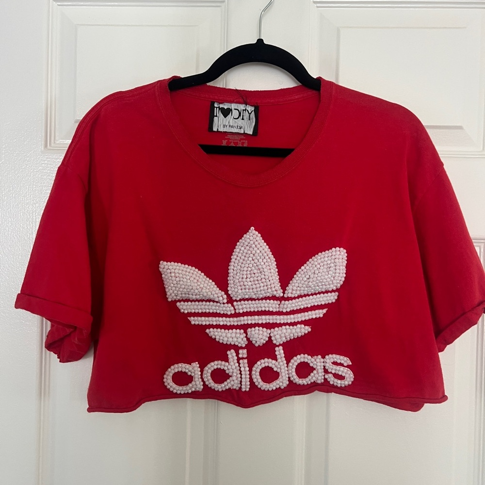 Adidas Red T-Shirt with White Logo